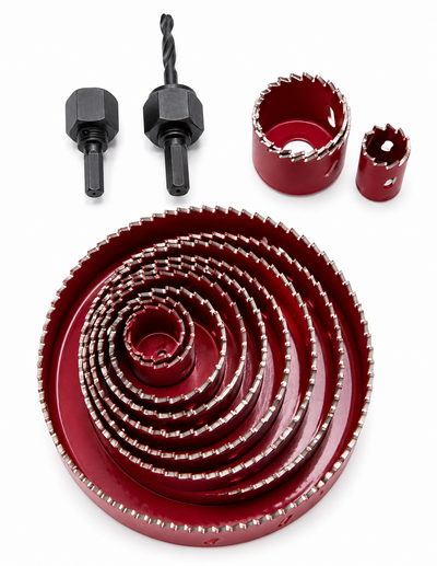 Set carote pentru lemn 13 piese, diametre 19-102 mm, freze cupa cu accesorii