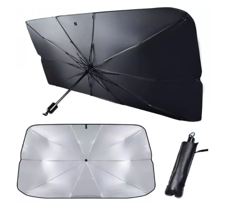 Parasolar pliabil tip umbrela pentru parbriz, dimensiune universala, protectie UV