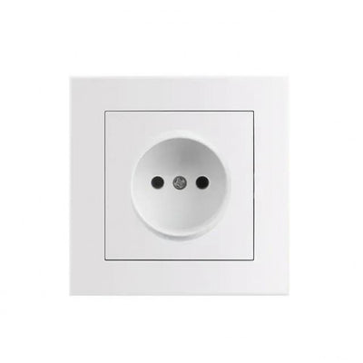 Priza Schuko simpla pentru montaj incastrat, culoare alba