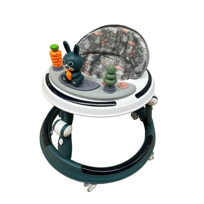Premergator pliabil cu 6 roti silentioase, sunet si lumini, pentru copii 6 luni+, albastru