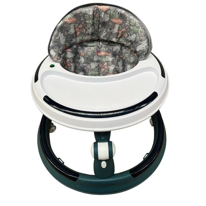 Premergator pliabil cu 6 roti silentioase, sunet si lumini, pentru copii 6 luni+, albastru