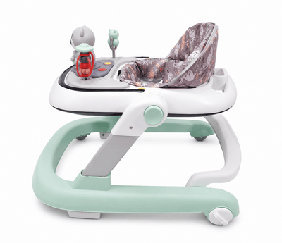 Premergator verde cu 6 roti silentioase si sezut reglabil pentru copii 6 luni+
