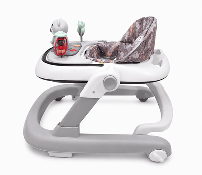 Premergator cu 6 roti silentioase, sezut reglabil, pliere usoara, 6 luni+ gri