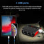 Adaptor bricheta auto, 120W, 4 USB, monitorizare tensiune in timp real, Iluminare LED, 120W, ABS, negru/rosu