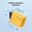 Adaptor pentru incarcator, 120W, 4 porturi, 2 USB + 2 tip C, incarcare rapida, USB pentru telefon mobil, galben/negru