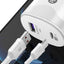 Adaptor pentru incarcator, 38W, 2 porturi, 1 USB + 1 tip C, incarcare rapida, USB pentru telefon mobil, alb