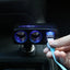 Adaptor priza auto, cu 2 USB, rotire 90°, cu indicator LED, putere 120W, negru