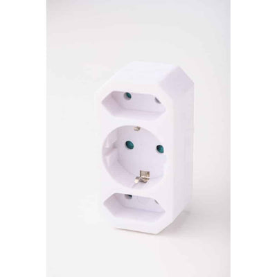 Adaptor triplu 1x Schucko + 2x Euro, 16A, 250V, alb
