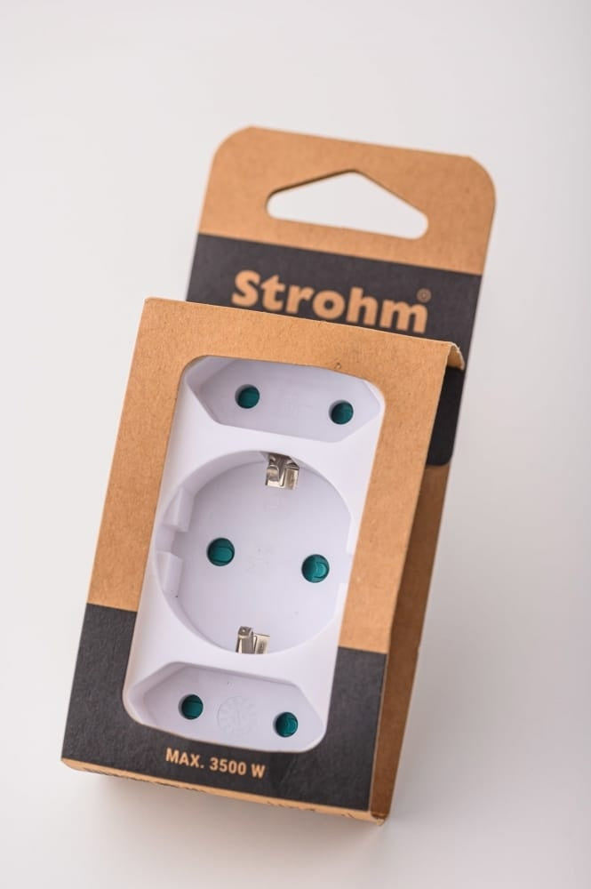 Adaptor triplu 1x Schucko + 2x Euro, 16A, 250V, alb