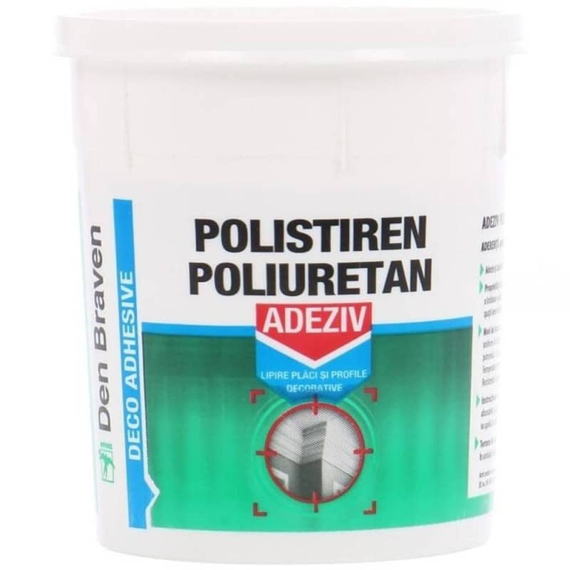 Adeziv acrilic polistiren si placi decorative, 1 kg, alb, fara solventi