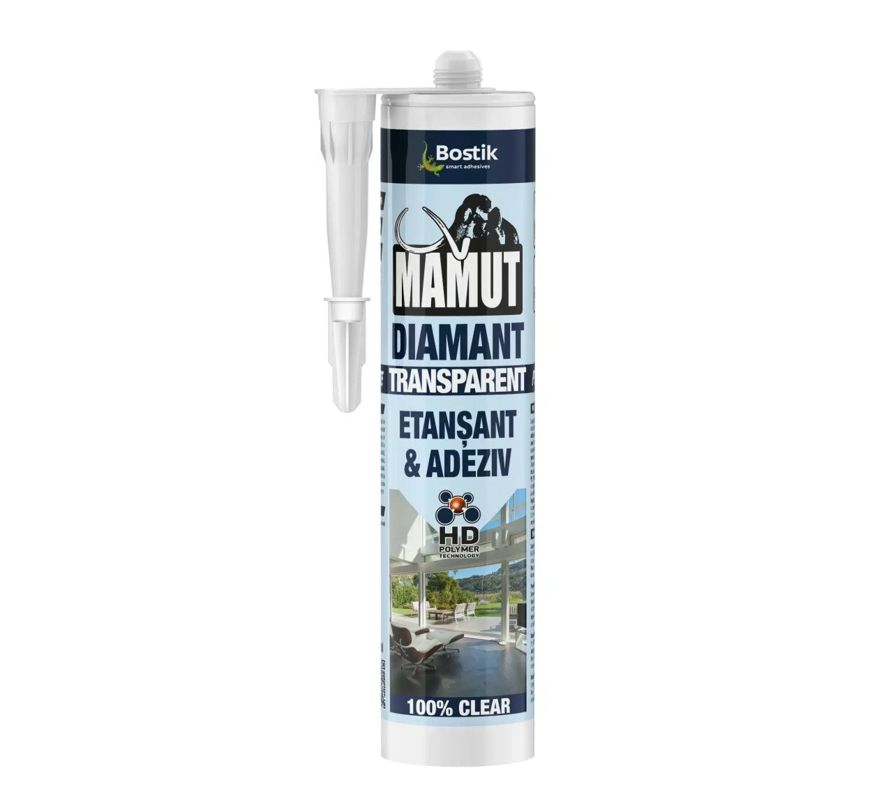 Adeziv si izolant universal transparent 290 ml, polimeri hibrizi, elastic si rezistent