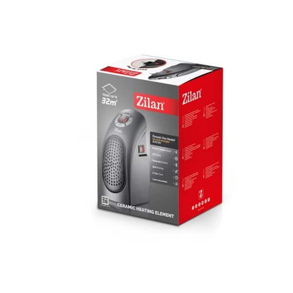 Aeroterma ceramica neagra, compacta, 400W, 2 trepte putere si ecran LCD