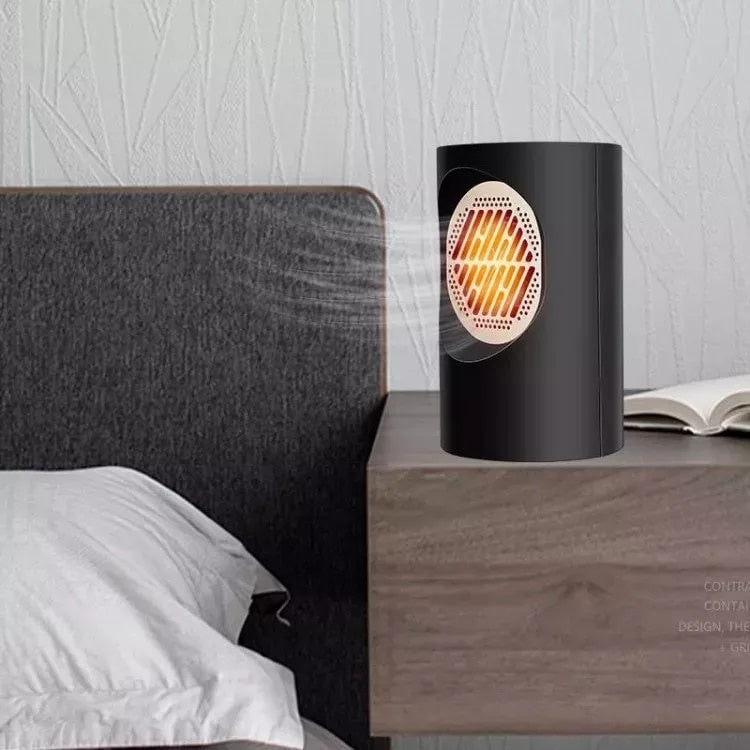 Aeroterma de birou, putere 400W, carcasa termorezistenta din plastic, consum redus de energie, negru