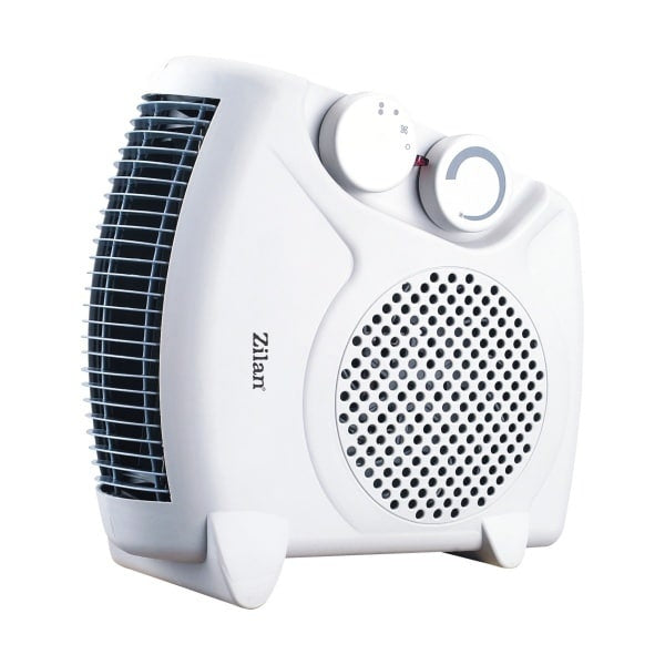 Aeroterma de podea alba cu termostat reglabil si indicator luminos, putere 2000W