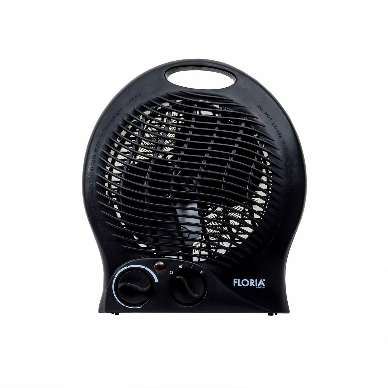 Aeroterma neagra cu 2 niveluri de putere 1000/2000W si termostat reglabil