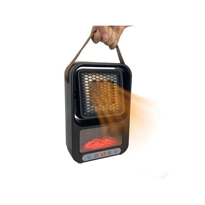 Aeroterma pentru birou, cu reglarea temperaturii, cronometru programabil 12 ore, afisaj LCD, 500W, telecomanda, 24x15.5x7 cm, negru