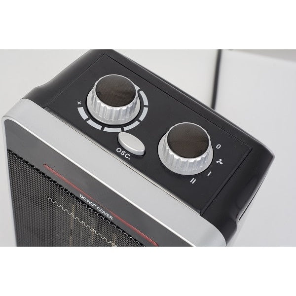Aeroterma pentru masa si birou, cu 2 trepte de putere, dimensiuni 20x15x28 cm, putere 2000W, cu rezistenta ceramica, negru