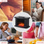 Aeroterma portabila cu efect semineu, cu telecomanda, incalzire instant, dimensiuni 22.3x12.5x14.5 cm, negru