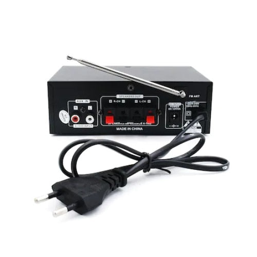 Amplificator bass, tip statie, profesional, cu bluetooth, putere 10W, numar canale 2, cu telecomanda, negru