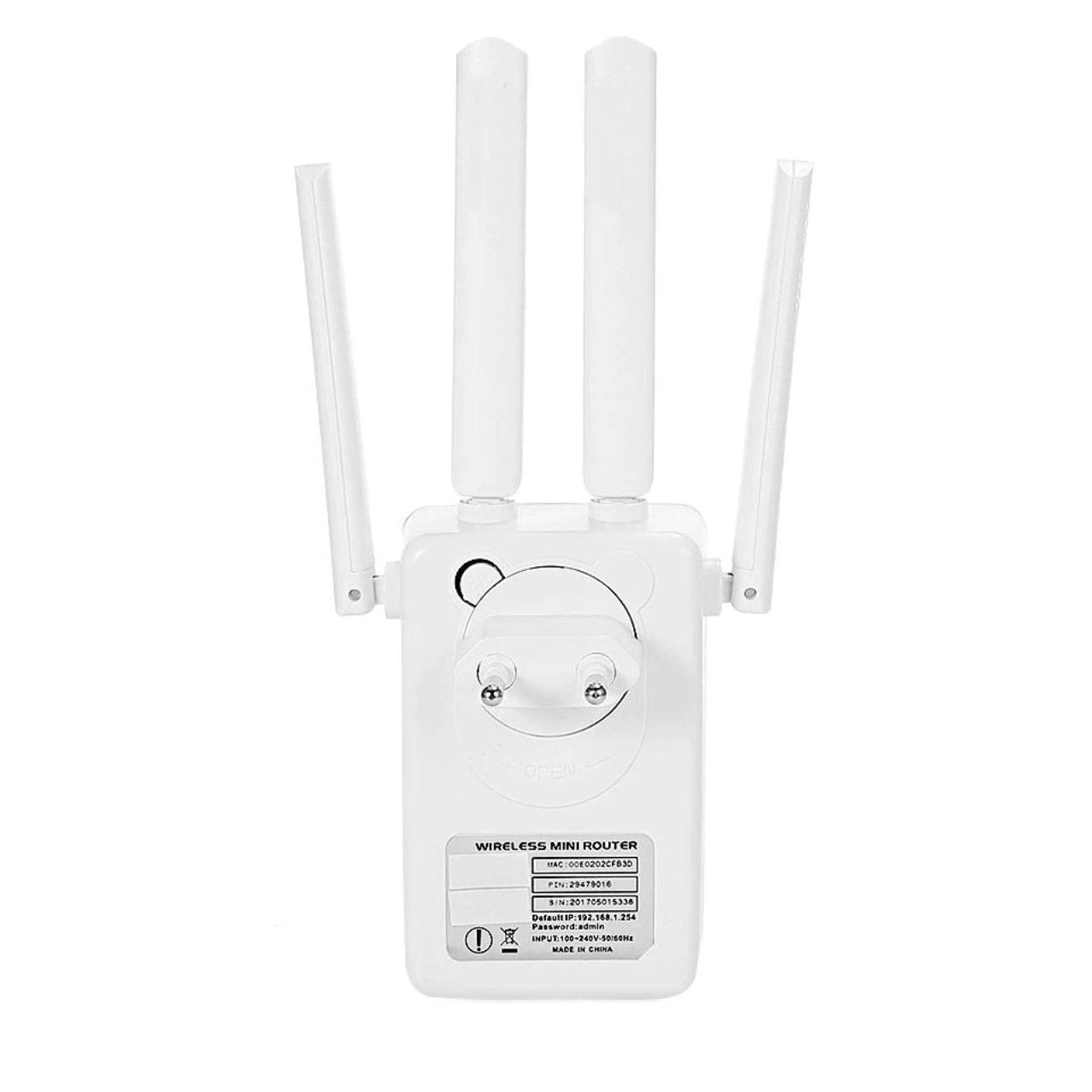 Amplificator extender Retea Wi-Fi FOXMAG24, 4 Antene, Repetor, server incorporat, Alb