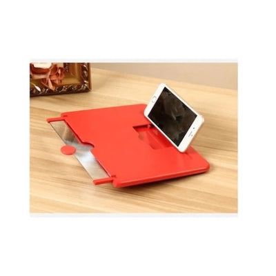 Amplificator imagine FOXMAG24 cu efect 3D, 12 inch, suport telefon, plastic, rosu