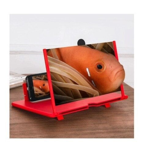 Amplificator imagine FOXMAG24 cu efect 3D, 12 inch, suport telefon, plastic, rosu