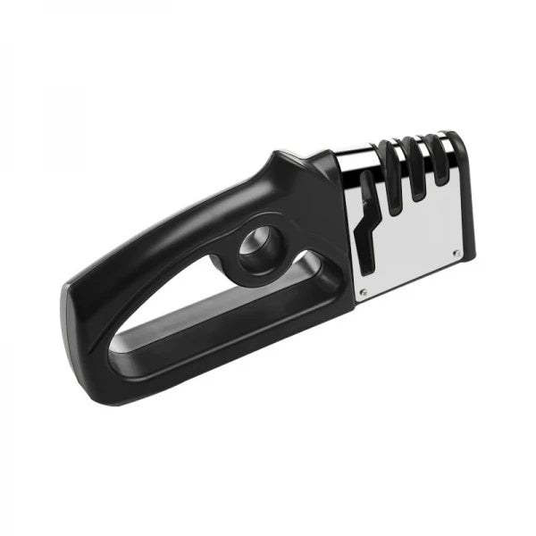 Aparat ascutit cutite si foarfece, 4 in 1, baza antiderapanda, ergonomic, din ABS, negru