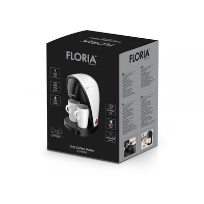 Aparat cafea 450W cu filtru lavabil, 2 cesti si cupa masurat, alb