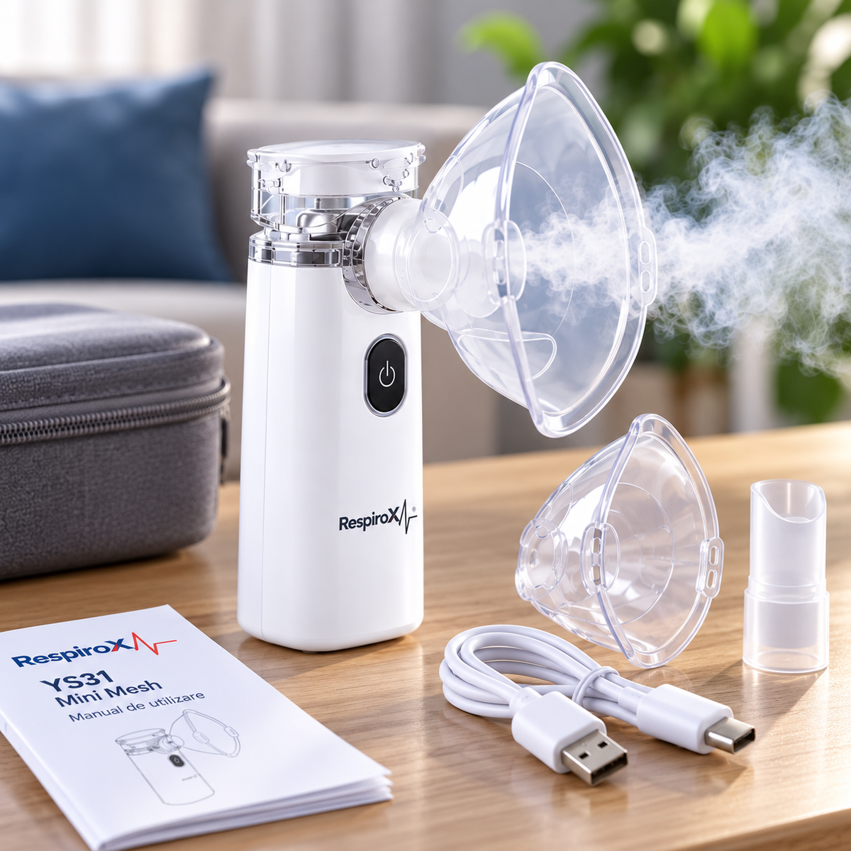Nebulizator portabil RespiroX Mesh, cu acumulator – imagine 2
