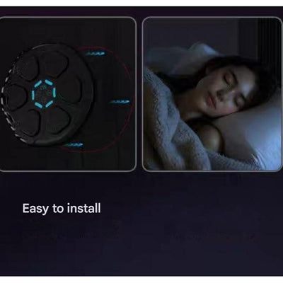 Aparat de Box Interactiv cu Bluetooth pentru Antrenament Acasa pentru adulti si copii, display pentru monitorizarea loviturilor, Iluminare LED a zonei de lovire, cu sistem de fixare in perete, negru
