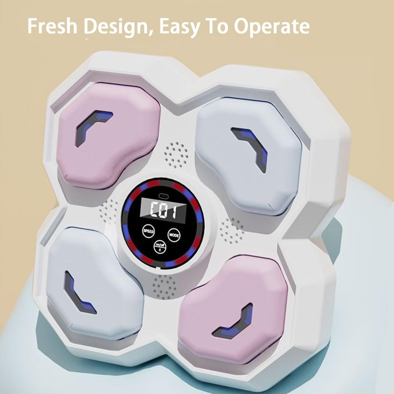 Aparat de box muzical cu Bluetooth pentru copii, tampon electronic de box montat pe perete, moduri usoare si manusi, viteza reglabila pentru adulti, copii, joc de box muzical pentru incepatori, WALALLA, gri