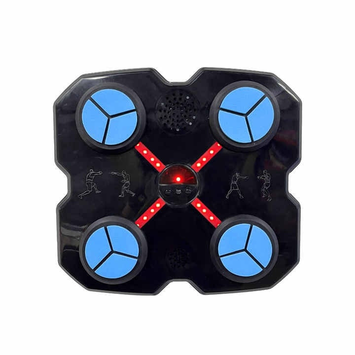 Aparat de box muzical cu tinta pentru lovituri cu Bluetooth, interactiv, iluminare LED, negru, 100x30cm