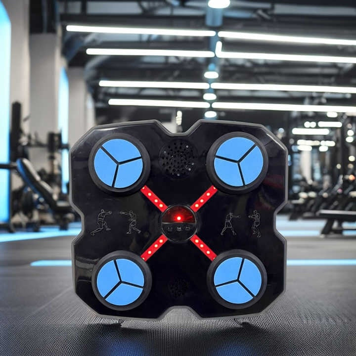 Aparat de box muzical cu tinta pentru lovituri cu Bluetooth, interactiv, iluminare LED, negru, 100x30cm