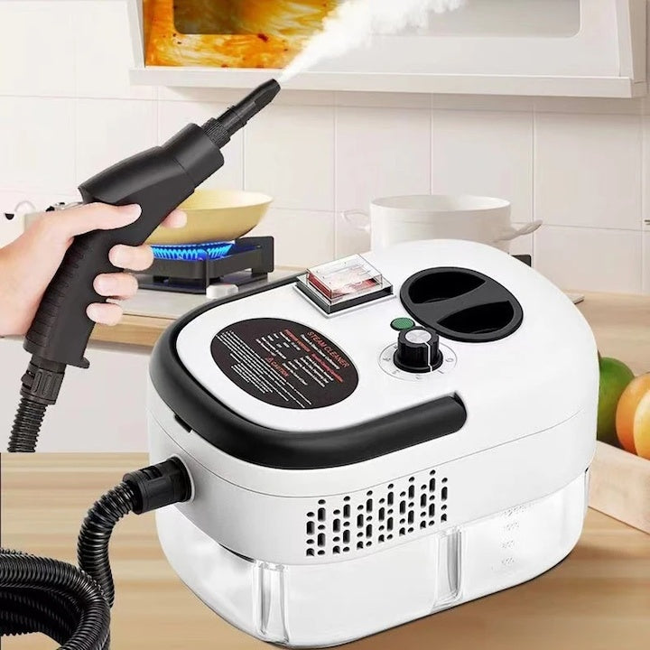 Aparat de curatat cu abur, capacitate 1200ml, 3 bar, cu capete interschimbabile, temperatura aburului 105°C, utilizare universala, alb/negru