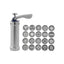 Aparat de Fursecuri si Biscuiti FOXMAG24, 20 de forme, 4 Duze, Material rezistent, Usor de curatat, Argintiu