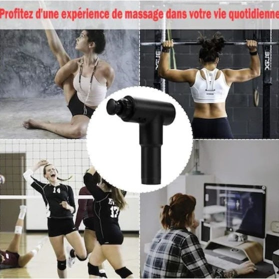 Aparat de masaj muscular FOXMAG24, 6 Niveluri reglabile, 4 Capete, Argintiu