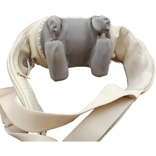 Aparat de masaj portabil, pentru gat si corp, cu functie de incalzire, pentru relaxare musculara, intensitate reglabila, incarcare USB, gri