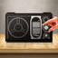 Aparat de radio, portabil, alimentare cu baterii sau la retea, cu 11 benzi de frecventa, model retro, negru/maro