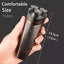 Aparat de ras electric, FOXMAG24, de dimensiuni reduse, rezistent la apa, cu 3 lame rotative, incarcare USB, negru