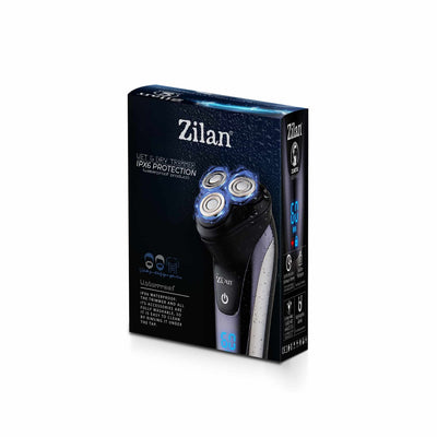 Aparat de ras electric reincarcabil pentru barbati, 3 capete rotative, IPX6, LED, negru