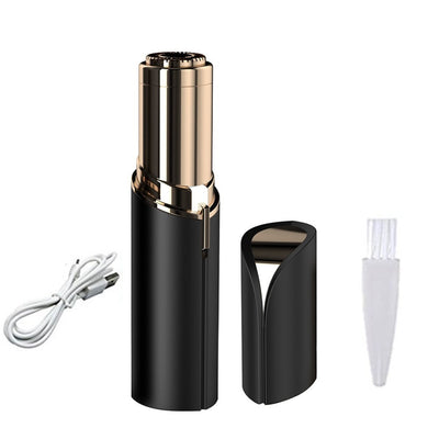 Aparat de ras facial reincarcabil cu led / Trimmer, aparat portabil pentru indepartarea parului facial Flawless Black - Rahel®