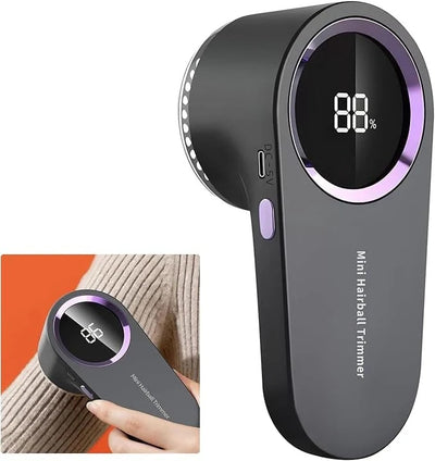 Aparat de scame portabil, cu afisaj digital LED, 2 lame, capacitate colectare 0.01l, alimenare cu baterii, gri antracit