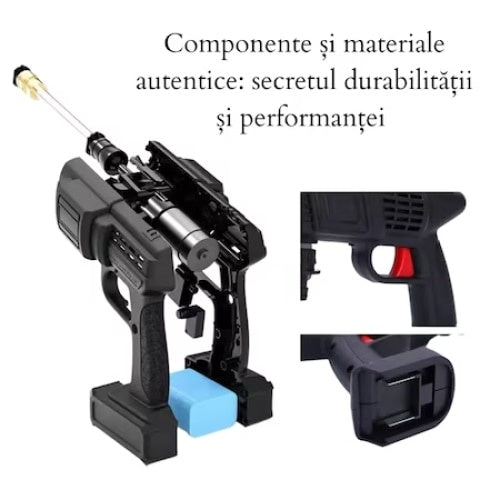 Aparat de spalat cu presiune, cu acumulator reincarcabil, autonomie 45 de minute, putere 300W, negru