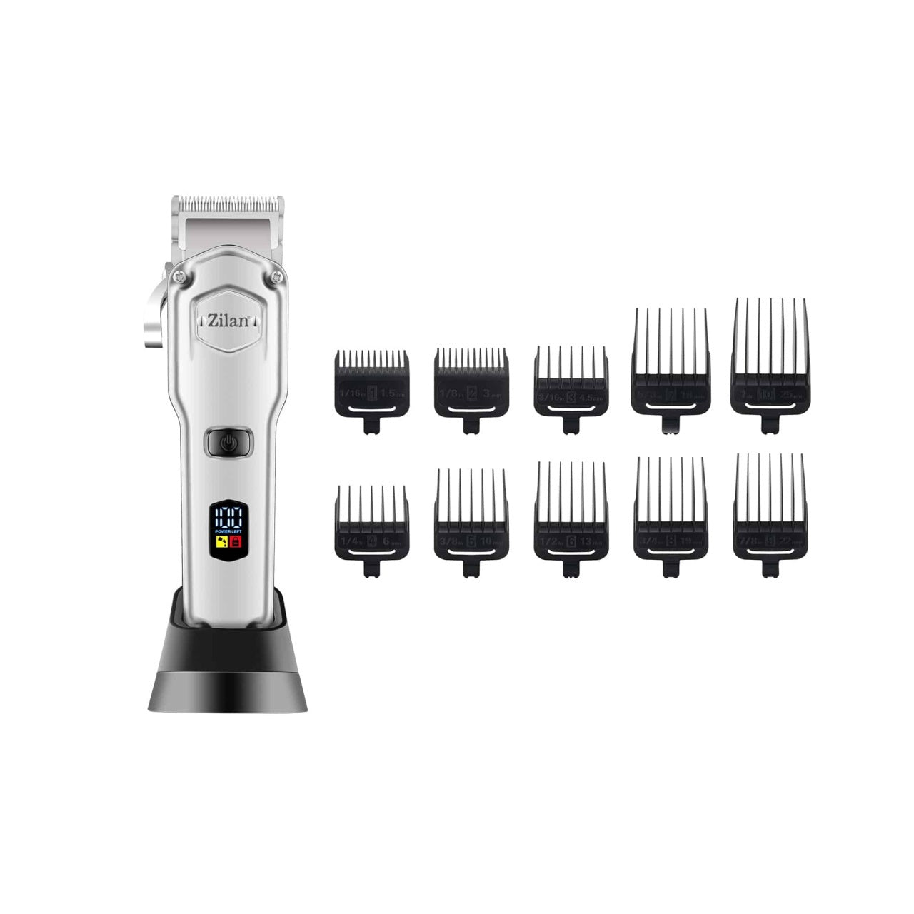 Aparat de tuns electric 11 in 1 pentru barbati, reincarcabil, IPX7, LED, gri