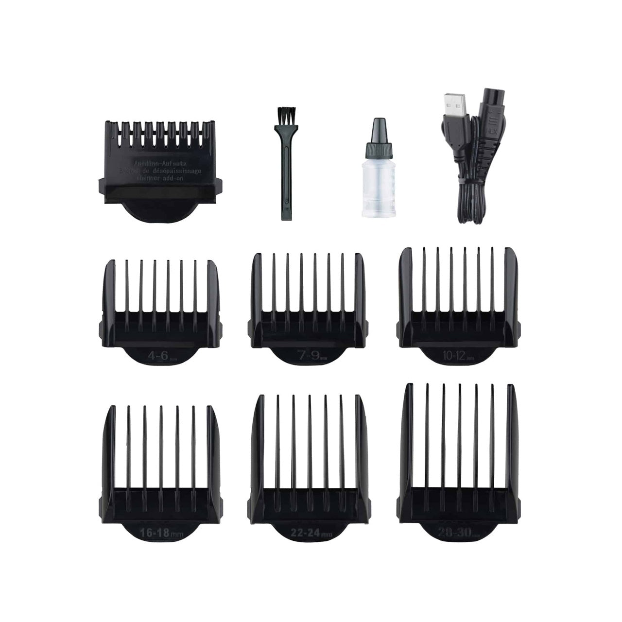 Aparat de tuns electric 7 in 1 pentru barbati, reincarcabil, IPX5, LED, negru
