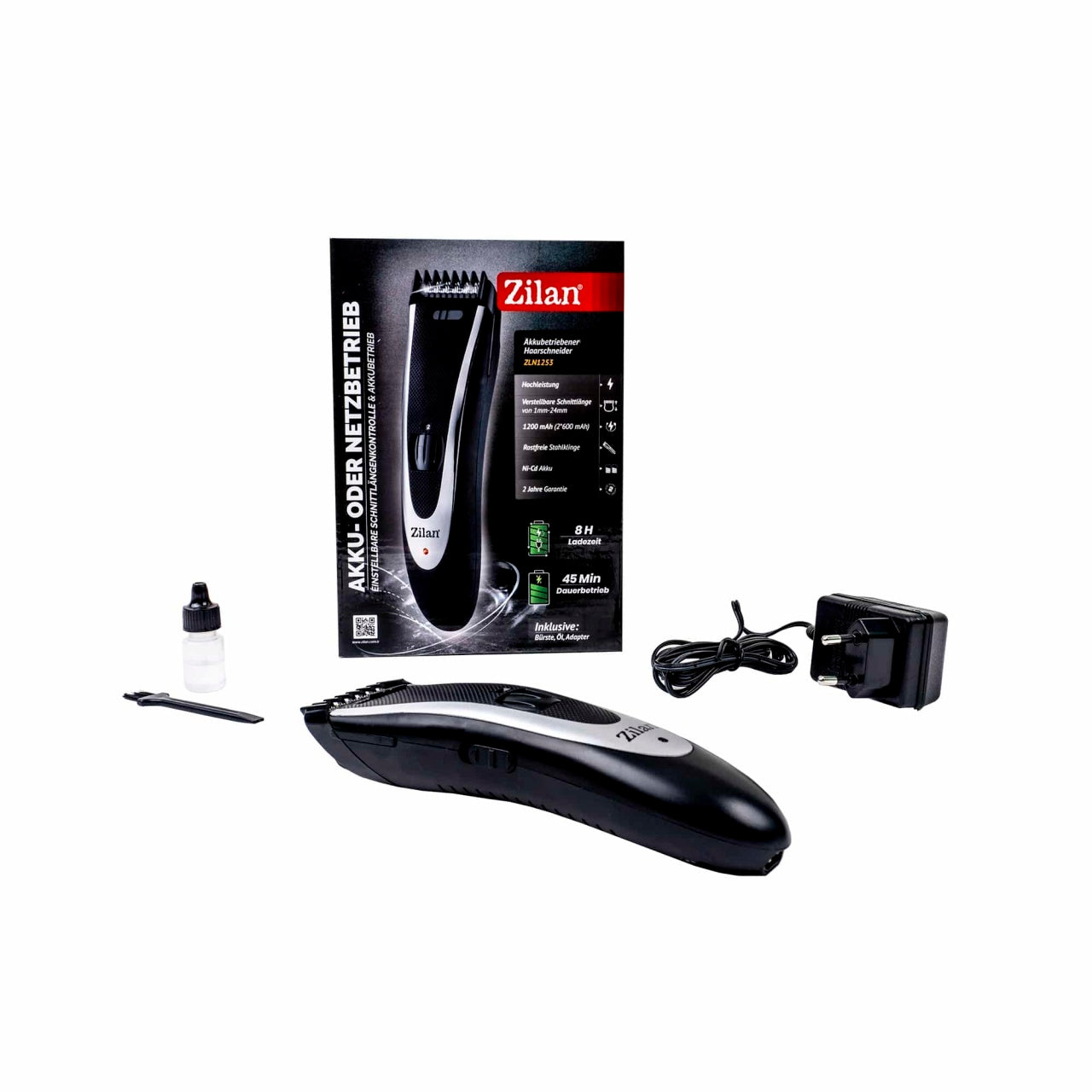 Aparat de tuns profesional fara fir cu lame din otel si accesorii incluse