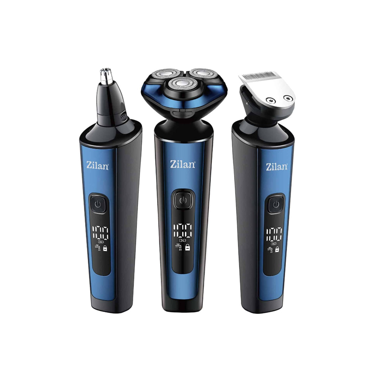 Aparat de tuns si ras 4 in 1 electric barbati, reincarcabil, IPX6, 3 capete, negru