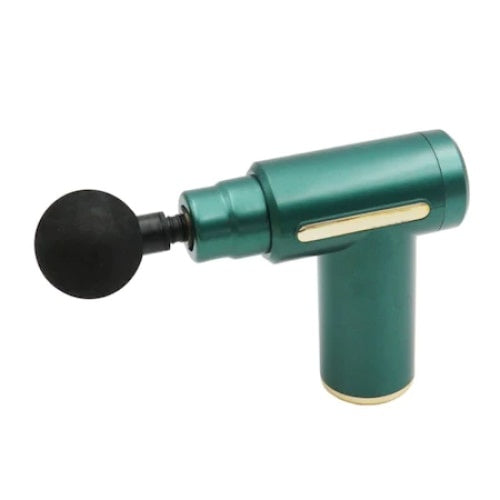 Aparat de vibromasaj, cu 6 trepte de viteza, ergonomic, cu 4 capete de schimb, putere 60/80W, verde