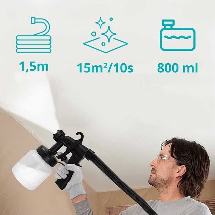 Aparat de Vopsit Electric 650W – Pistol de Zugravit Portabil cu Compresor si Furtun Flexibil
