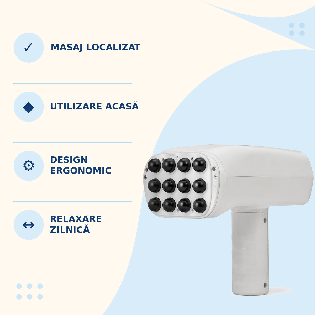 Aparat Electric de Masaj cu 12 Capete, Reîncărcabil – caracteristici